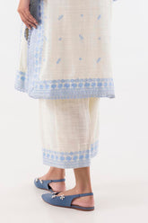 Stitched Cream Embroidered Culotte